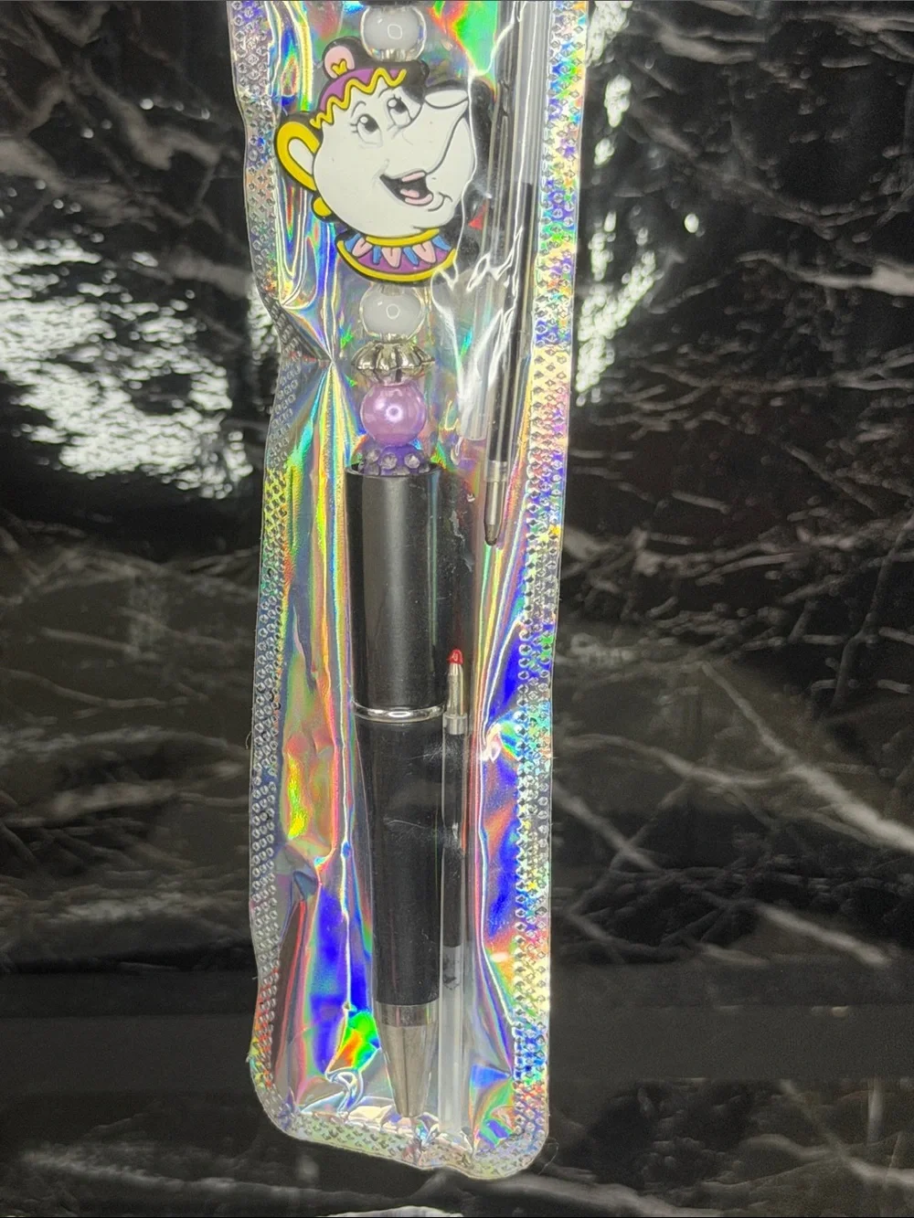 Mrs Potts Focal Bead Pen Black and blue ink